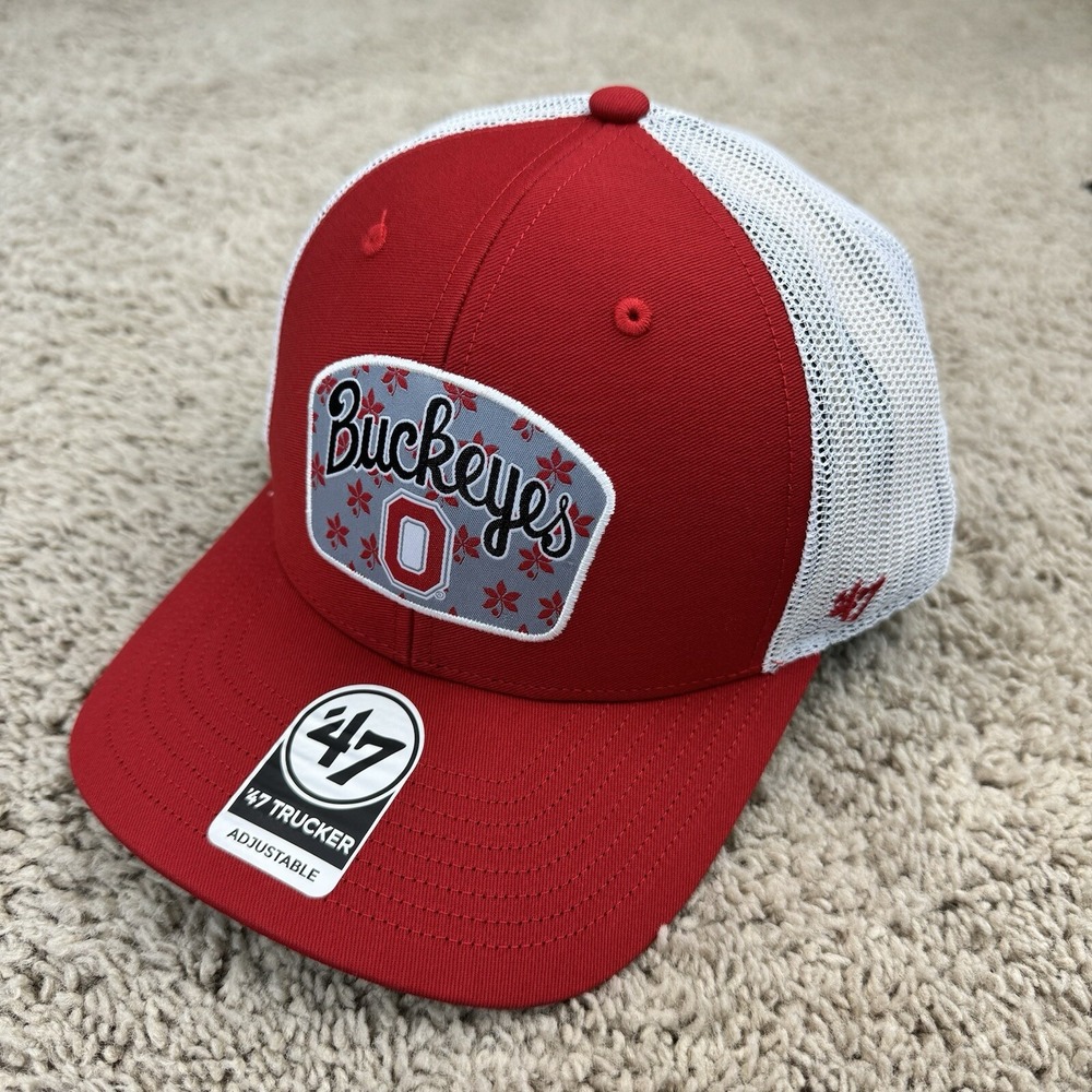 Ohio State Buckeyes Hat '47 Men's Scarlet Factor Trucker Adjustable Red Cap NWT